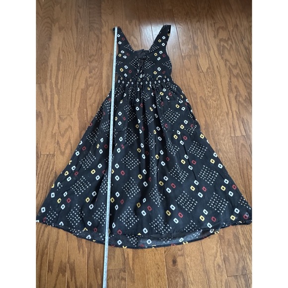 Free People Sz S Pocket Full of Wildflowers Dress Black Boho Midi Pockets - Picture 10 of 12